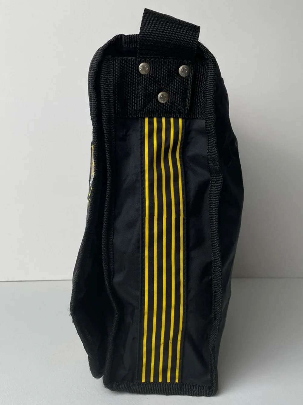 Vintage Dr. Martens Yellow Black Nylon Logo Striped Crossbody Messenger Bag